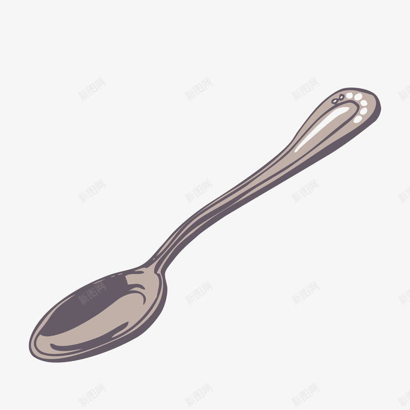 灰色勺子矢量图ai免抠素材_新图网 https://ixintu.com 卡通 工具 灰色 纹理 质感 金属 食物 餐具 矢量图