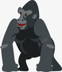 人猿水彩灰色猩猩矢量图高清图片