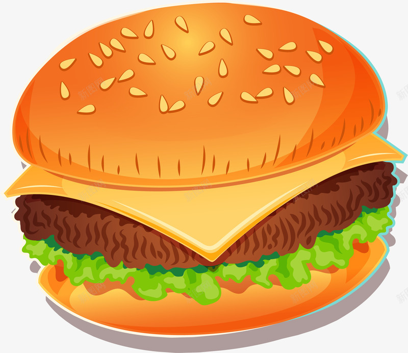 手绘汉堡png免抠素材_新图网 https://ixintu.com 卡通 快餐 手绘 汉堡 汉堡包 牛肉堡
