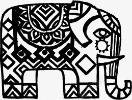 泰国黑色大象剪影png免抠素材_新图网 https://ixintu.com 大象 泰国 装饰