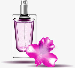 紫色玻璃瓶手绘紫色香水高清图片