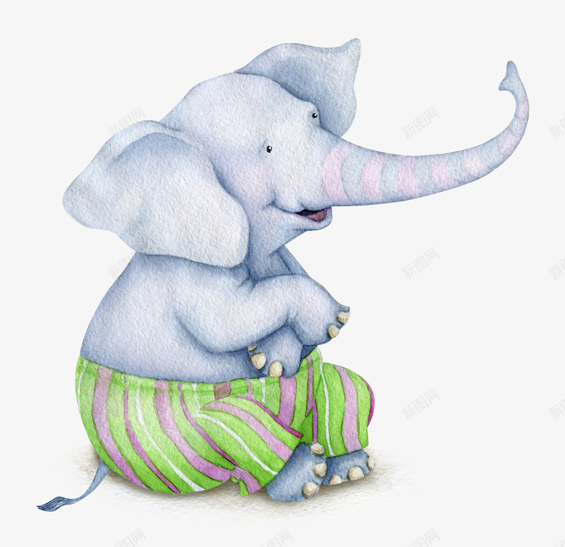 手绘大象png免抠素材_新图网 https://ixintu.com 动物 卡通大象 可爱大象 大象