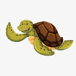 游泳的海龟灰色海龟卡通插画矢量图高清图片