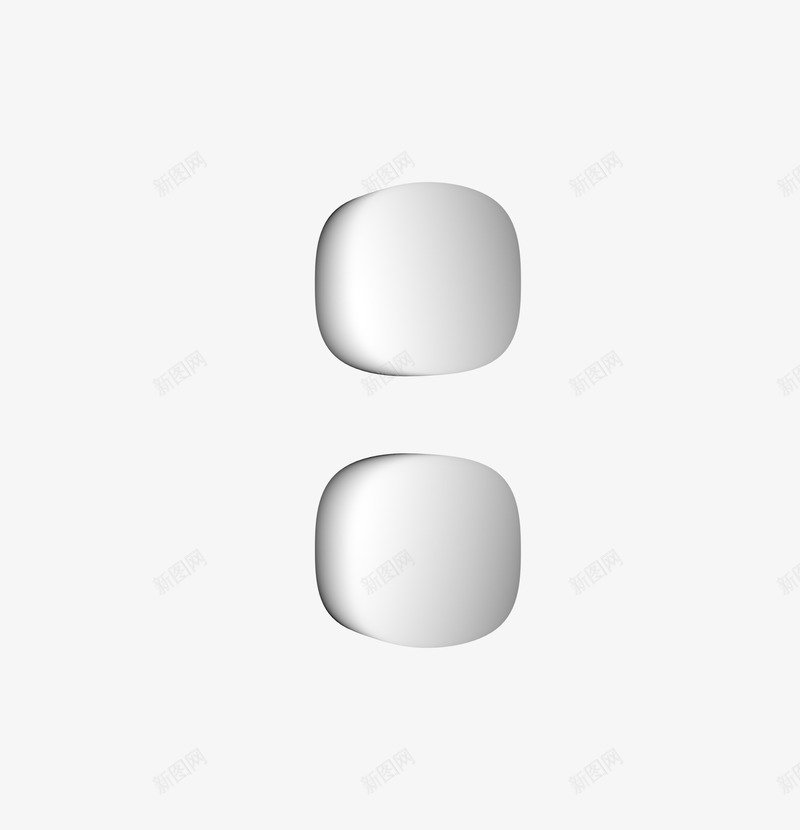 白色立体冒号符号png免抠素材_新图网 https://ixintu.com 3D 冒号 创意 创意符号 立体 立体符号 符号