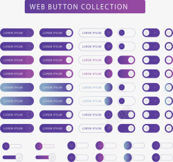 ui按钮设计紫色渐变网页按钮矢量图高清图片