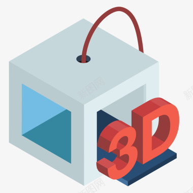 3D立体盒子图标矢量图图标