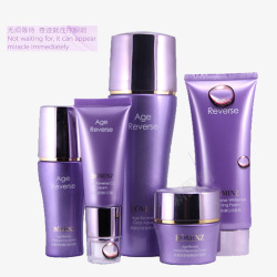 紫色瓶紫色护肤品套装高清图片