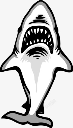 立体鲨鱼灰色立体凶猛鲨鱼高清图片