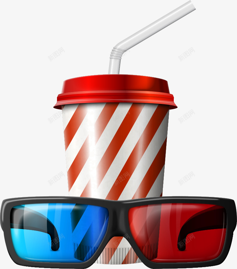 可乐与3D眼镜矢量图ai免抠素材_新图网 https://ixintu.com 3D眼镜 卡通3D眼镜 卡通可乐 可乐 矢量3D眼镜 矢量图