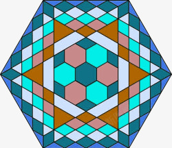 几何抽象蓝色图形素材