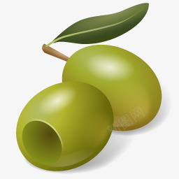 水果橄榄绿色图标图标