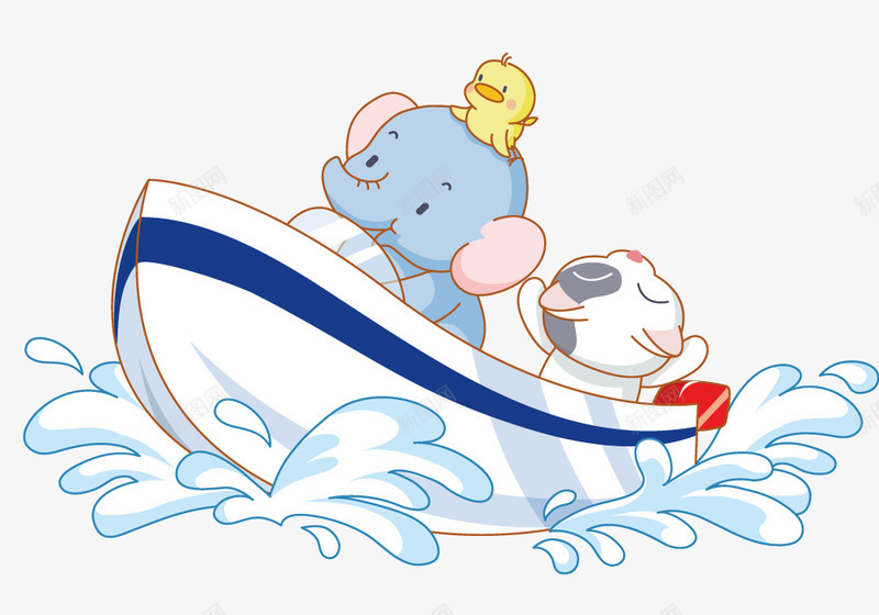 开船的大象png免抠素材_新图网 https://ixintu.com 动物 卡通 大象 开船