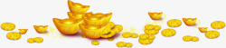 钱币图案金色中国风元宝钱币高清图片