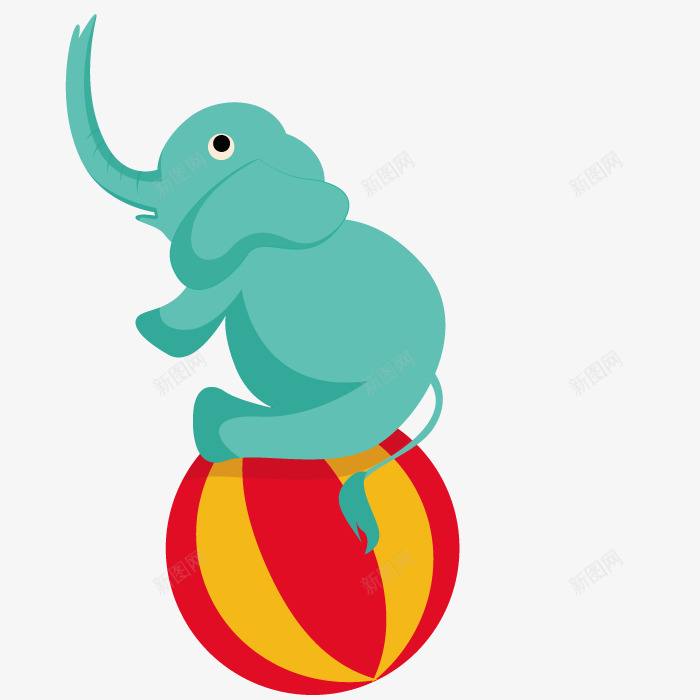 艺术杂技表演png免抠素材_新图网 https://ixintu.com 大象 小球 形状 手绘模型 玩耍