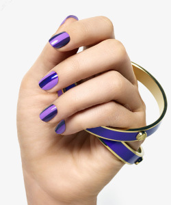 蓝紫色美甲手素材