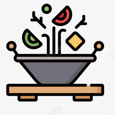 扁平化炒菜图标图标