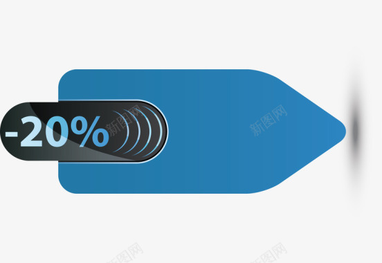 蓝色8折促销标签矢量图图标图标