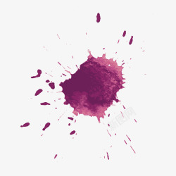 紫色喷溅颜料污渍素材