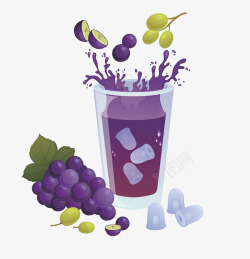 紫色饮料葡萄汁插画高清图片