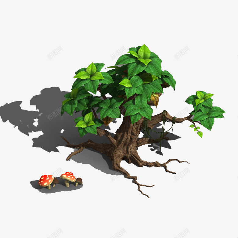 游戏中的立体树木png免抠素材_新图网 https://ixintu.com 3D树木 树木 游戏 游戏场景 游戏树 电子游戏