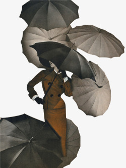 时尚大气撑伞的女人素材