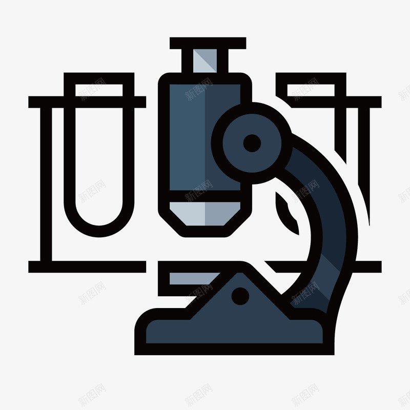 灰色显微镜png免抠素材_新图网 https://ixintu.com 化学 学科 手绘 显微镜 灰色 科技 线稿 观察