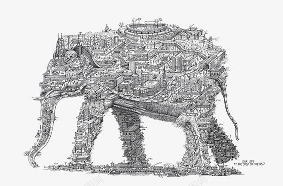 创意大象png免抠素材_新图网 https://ixintu.com 动物 城市 复古城市 大象免扣元素 小象 素描大象 设计感