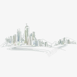 手绘城市中心图案手绘城市中心图案高清图片