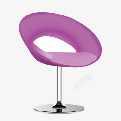 紫色椅子紫色圆椅子吧台座椅矢量图高清图片
