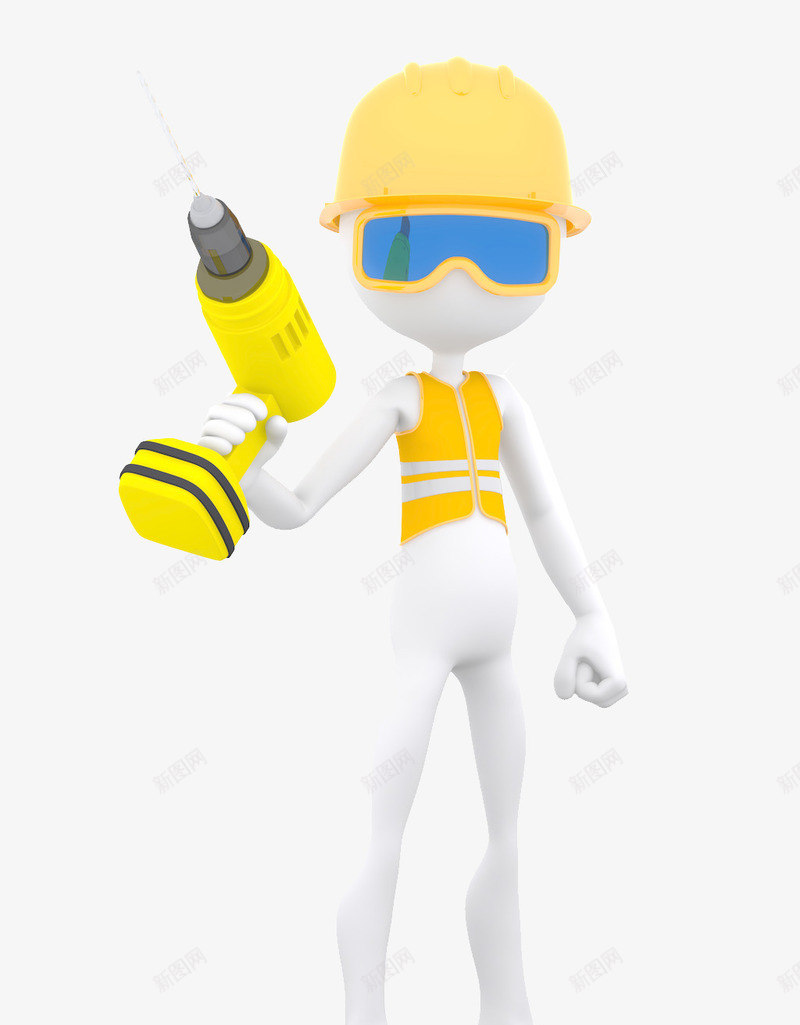 卡通3D人物png免抠素材_新图网 https://ixintu.com 3D小人 人物 卡通 卡通3D人物 卡通人物 插画 维修工人