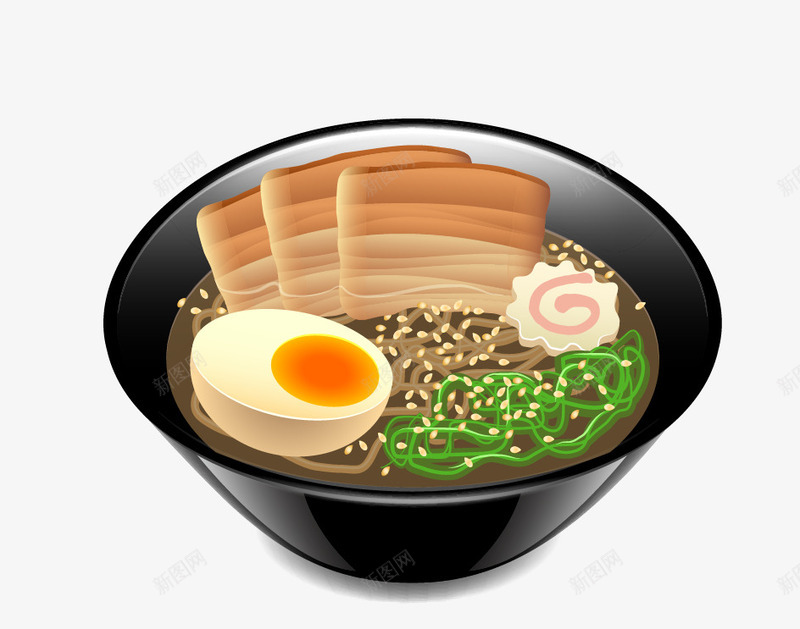 鸡蛋卤肉面png免抠素材_新图网 https://ixintu.com 牛肉 矢量美食 美食 面食 食物 鸡蛋