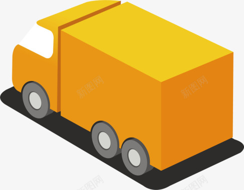 黄色货车图标矢量图图标