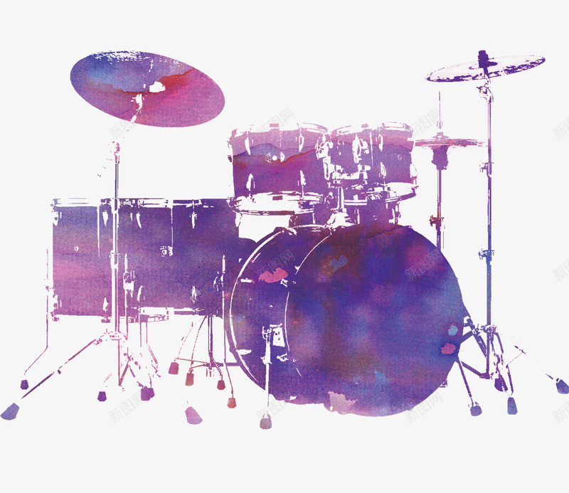 紫色爵士鼓乐器png免抠素材_新图网 https://ixintu.com 乐器 爵士乐器 爵士鼓 素材 紫色