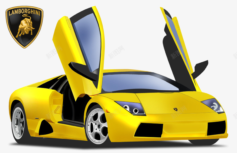 3D汽车模型psd免抠素材_新图网 https://ixintu.com 3D 汽车模型 黄色