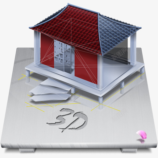 屋子png免抠素材_新图网 https://ixintu.com 3D建模 建筑物 模型