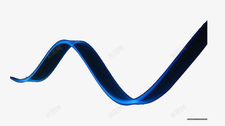 蓝色彩带png免抠素材_新图网 https://ixintu.com 3D 发光 渐变 立体