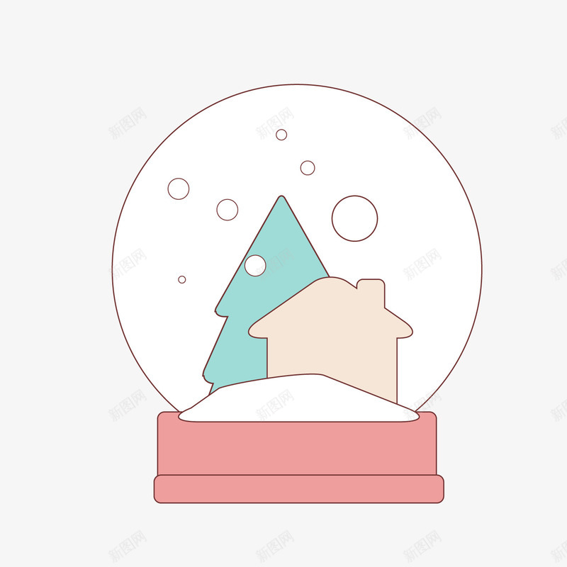 雪球装饰的可爱图标png_新图网 https://ixintu.com 个性 冬天 创意 可爱 图标 简单 装饰 雪球