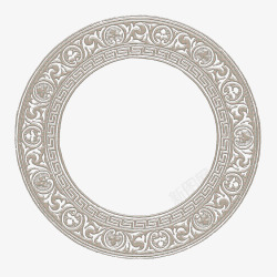 灰色复古图案圆圈装饰图案素材