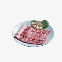 烤肉锅生鲜肉片高清图片