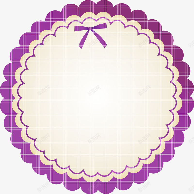 圆形紫色标签png免抠素材_新图网 https://ixintu.com 吊牌 圆形标签 紫色标签 花型标签