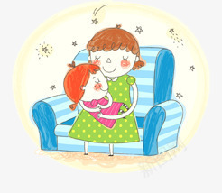 妈妈的怀抱png免抠素材_新图网 https://ixintu.com 儿童 卡通 妈妈 手绘 插画