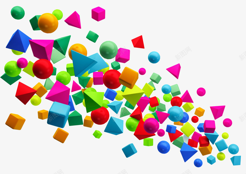 漂浮立方体png免抠素材_新图网 https://ixintu.com 3D 创意立方体 动感立方体 彩色 漂浮立方体 玫红色 球体 绿色 蓝色 金字塔