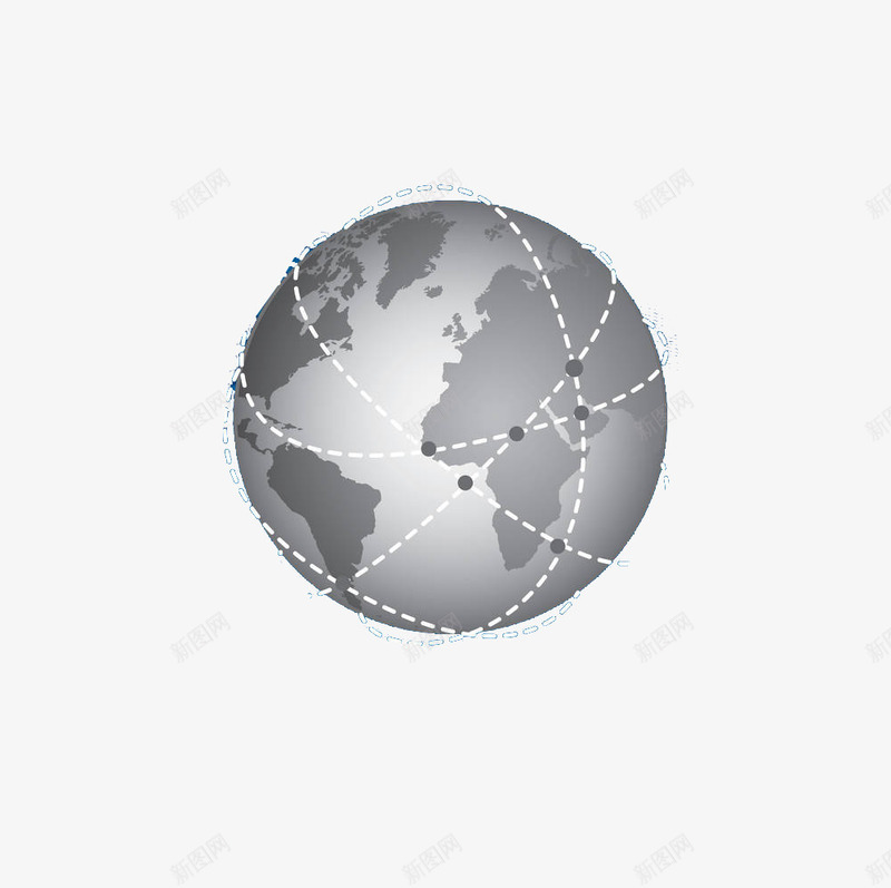 灰色科技线条与地球png免抠素材_新图网 https://ixintu.com 圆形 地球 灰色 球体 科技 科技线条球 立体 简约 线条
