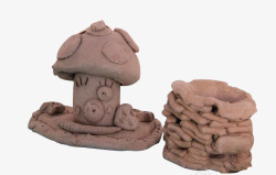 陶泥蘑菇房子素材