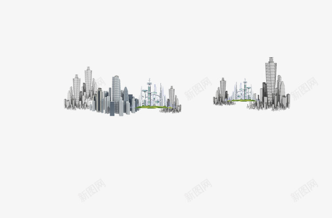 3d城市图像png免抠素材_新图网 https://ixintu.com 3d城市远景 商业 城市 背景 装饰