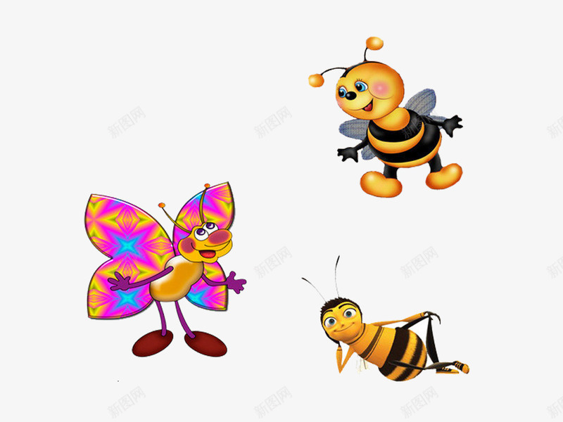 卡通形象可爱的小蜜蜂png免抠素材_新图网 https://ixintu.com 动画小蜜蜂 卡通 可爱 小蜜蜂