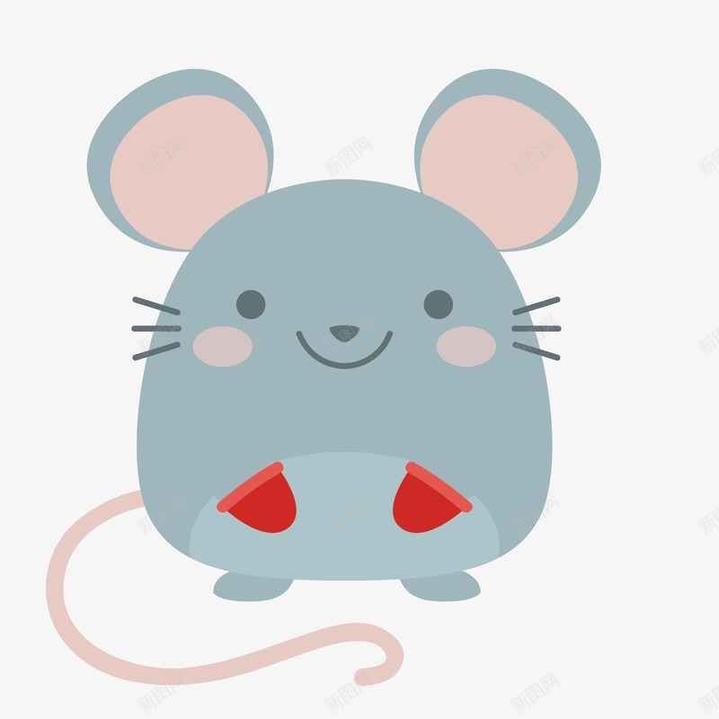 灰色大耳朵老鼠矢量图eps免抠素材_新图网 https://ixintu.com 动物 卡通 图案 大耳朵 小清新 彩色 灰色 生物 简约 老鼠 鼠 矢量图