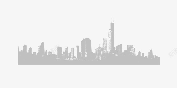 灰色城市高楼剪影png免抠素材_新图网 https://ixintu.com 剪影 城市 灰色 高楼