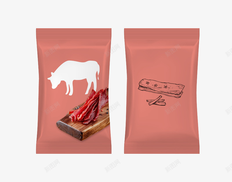 棕色的牛肉干包装png免抠素材_新图网 https://ixintu.com 动物 包装 棕色 牛肉 简易 美味 轻便 食品