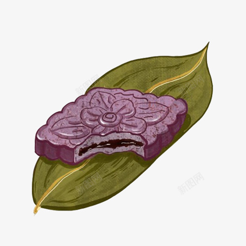 紫米糕手绘画片png免抠素材_新图网 https://ixintu.com 小吃 手绘美食 糕点 紫米糕 紫色